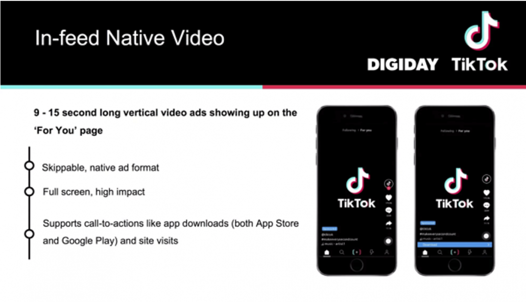 TikTok infeed native video description