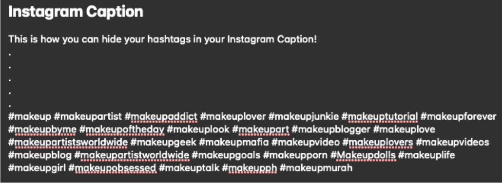 hiding-hashtags-in-a-caption-on-a-notes-application